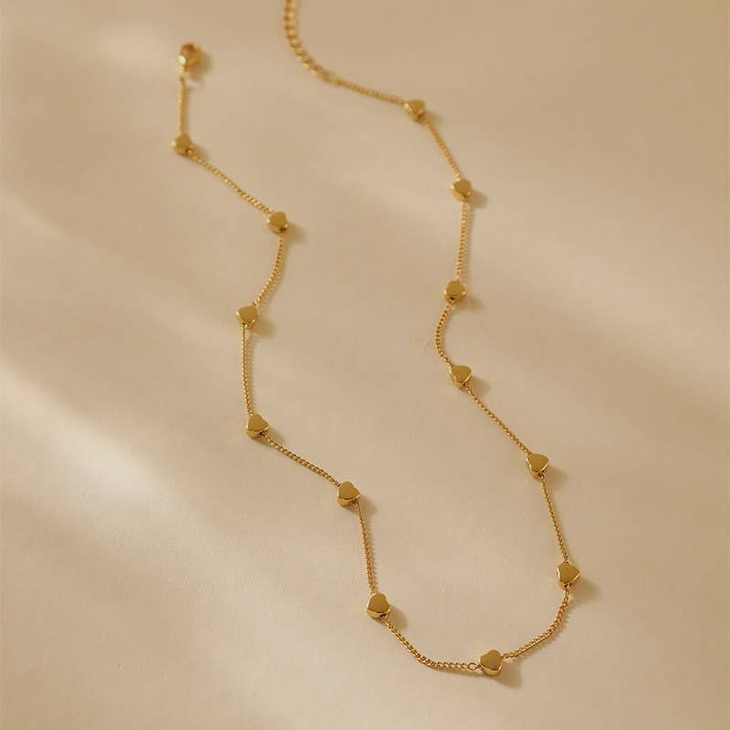 18K STAINLESS STEEL TARNISH FREE HEART NECKLACE