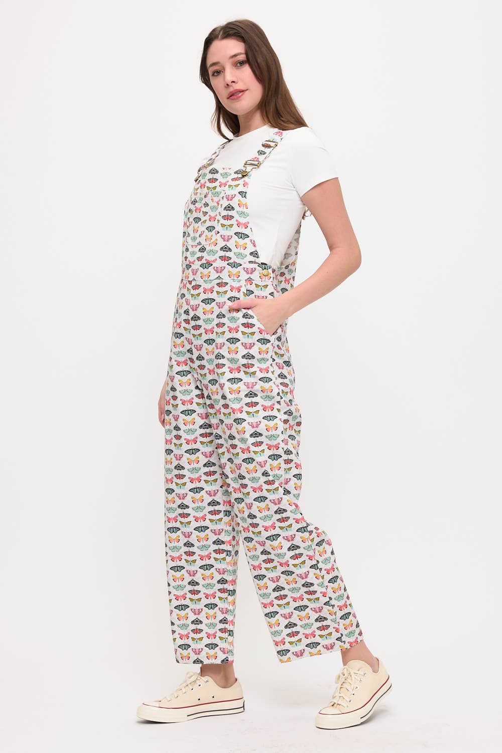 COLORFUL BUTTERFLY PRINT OVERALLS