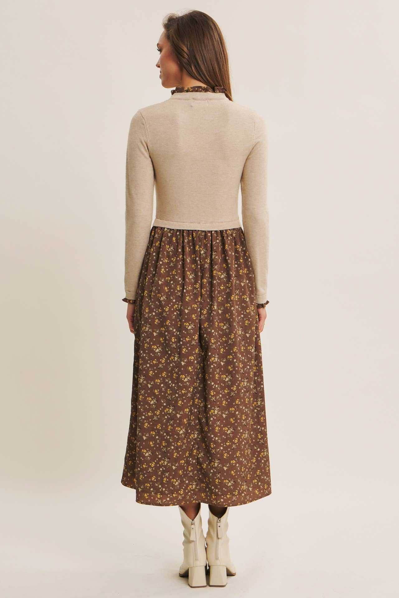 SWEET AND SOFT TO TOUCH RUFFLED TWOFER SWEATER DRESS