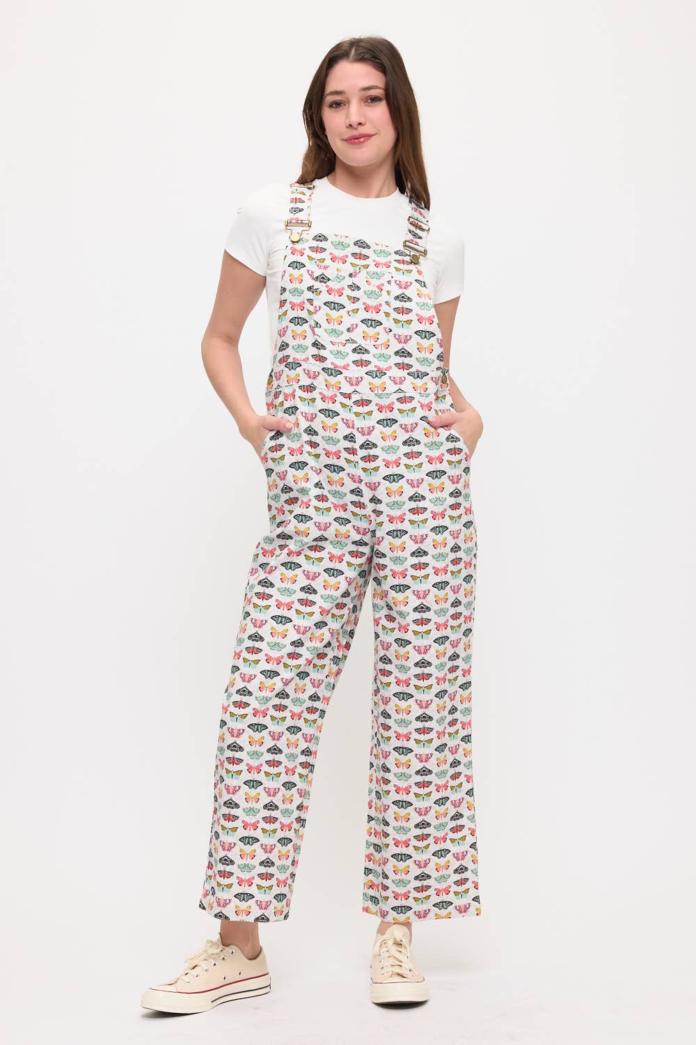 COLORFUL BUTTERFLY PRINT OVERALLS