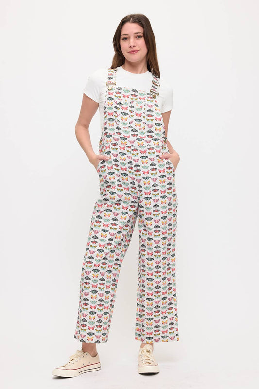 COLORFUL BUTTERFLY PRINT OVERALLS