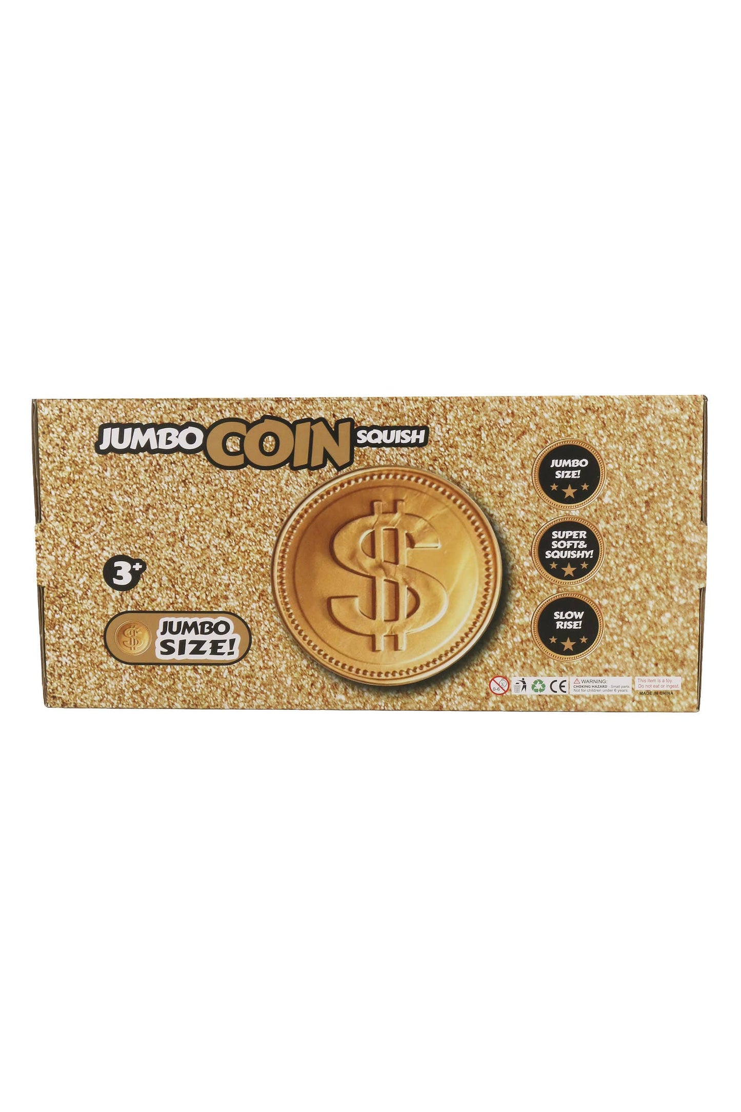 JUMBO 5.75 Inch Golden Coin Fluffy Slime Filled Squishy