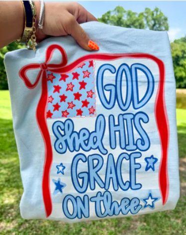 God Shed His Grace on Thee Patriotic Shirt