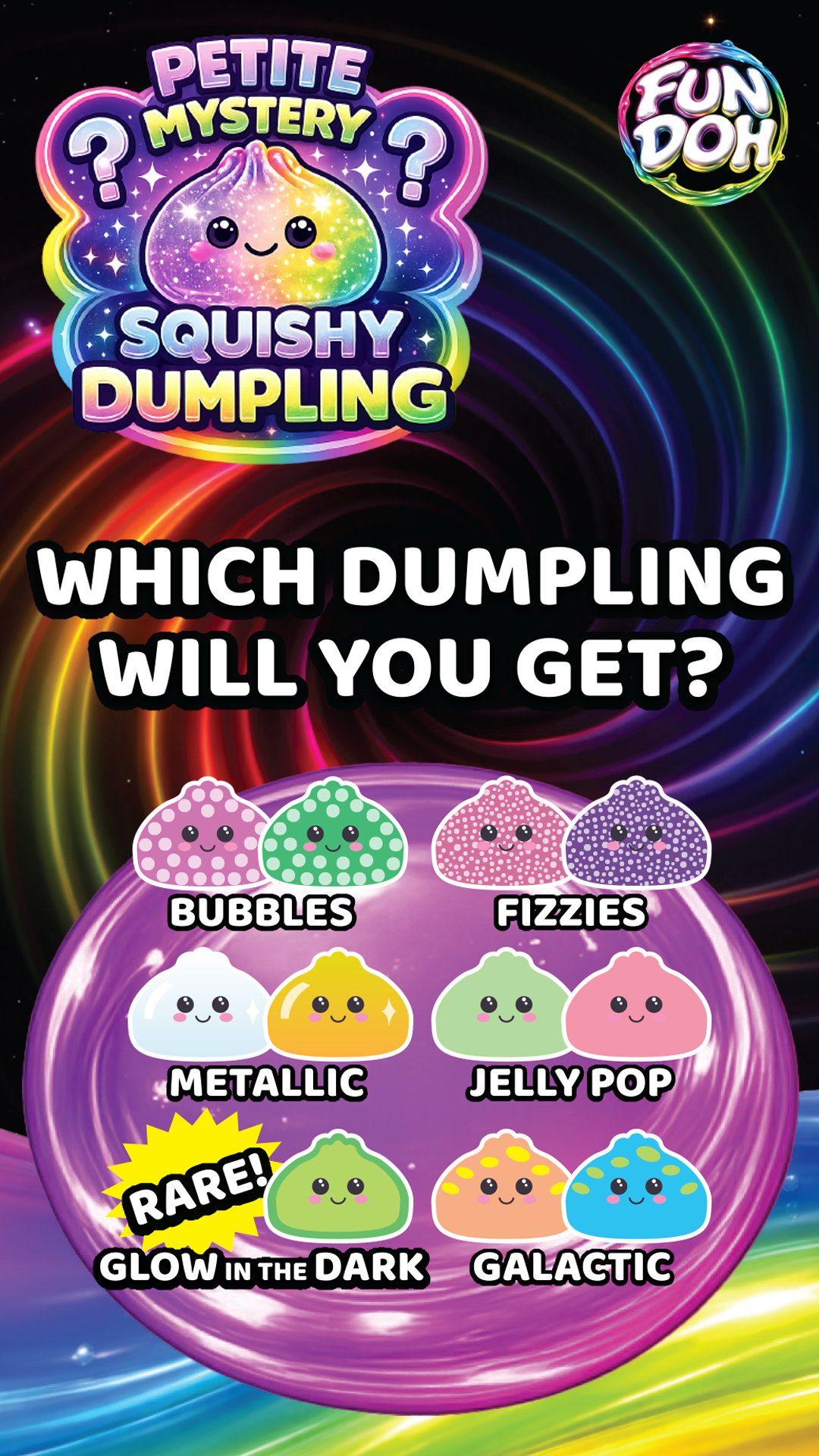 Fun Doh Petite (Mini) 2.5" Mystery Dumpling Squishy Toy