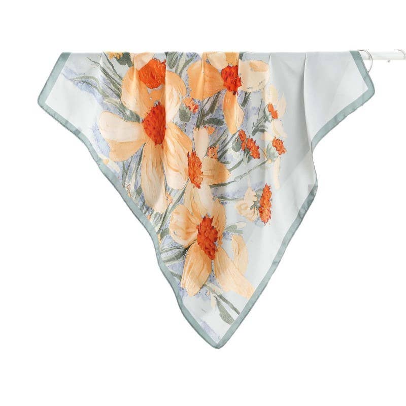 FLORAL PRINT BANDANA SCARF