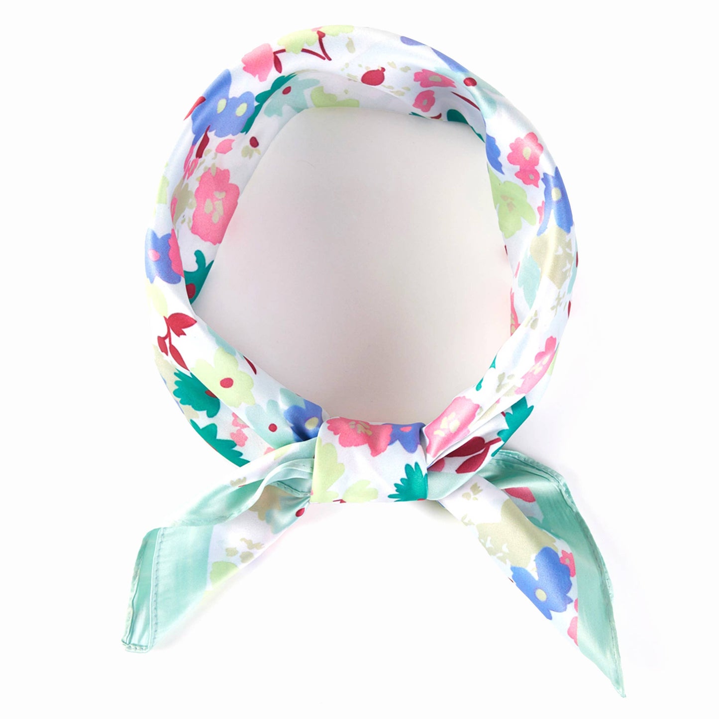 Small Multi Flowers Print Bandana Summer Scarf