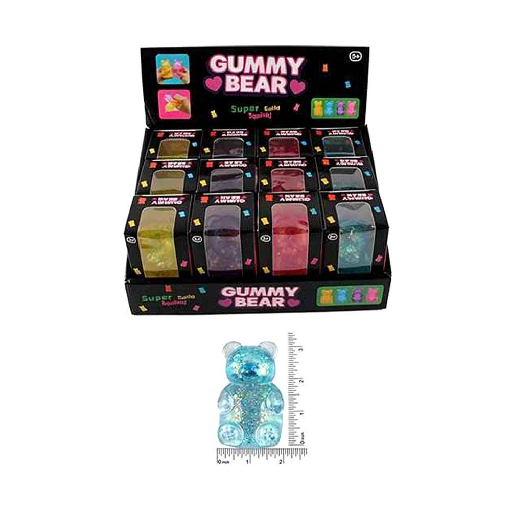 Glitter Gummy Bear Squeeze Squishy Stress Relief Toy
