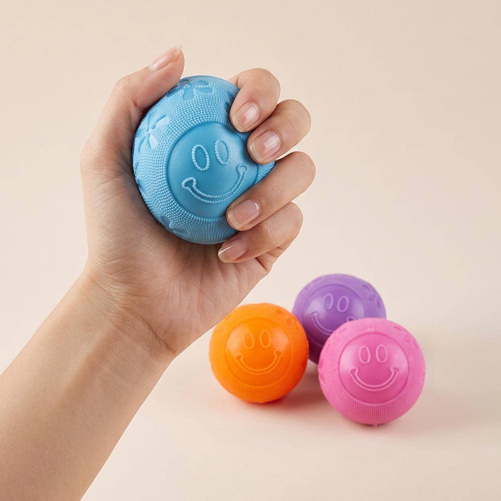Smile Face Fuzzy Ball Squeeze Squishy Stress Relief Toy