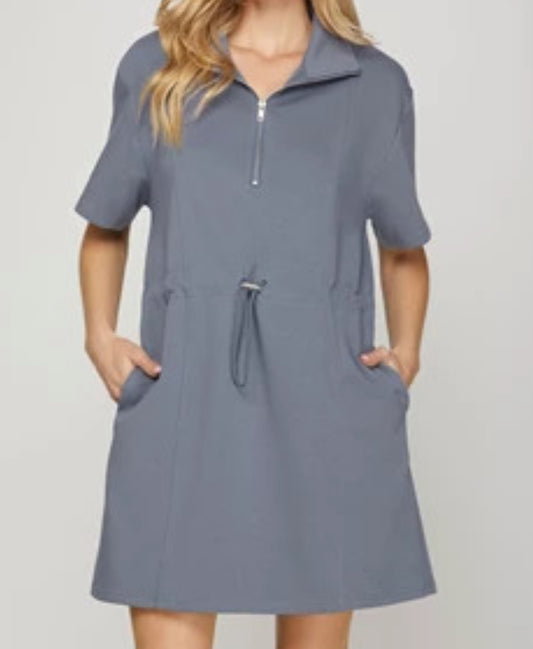 Drawstring Scuba Dress