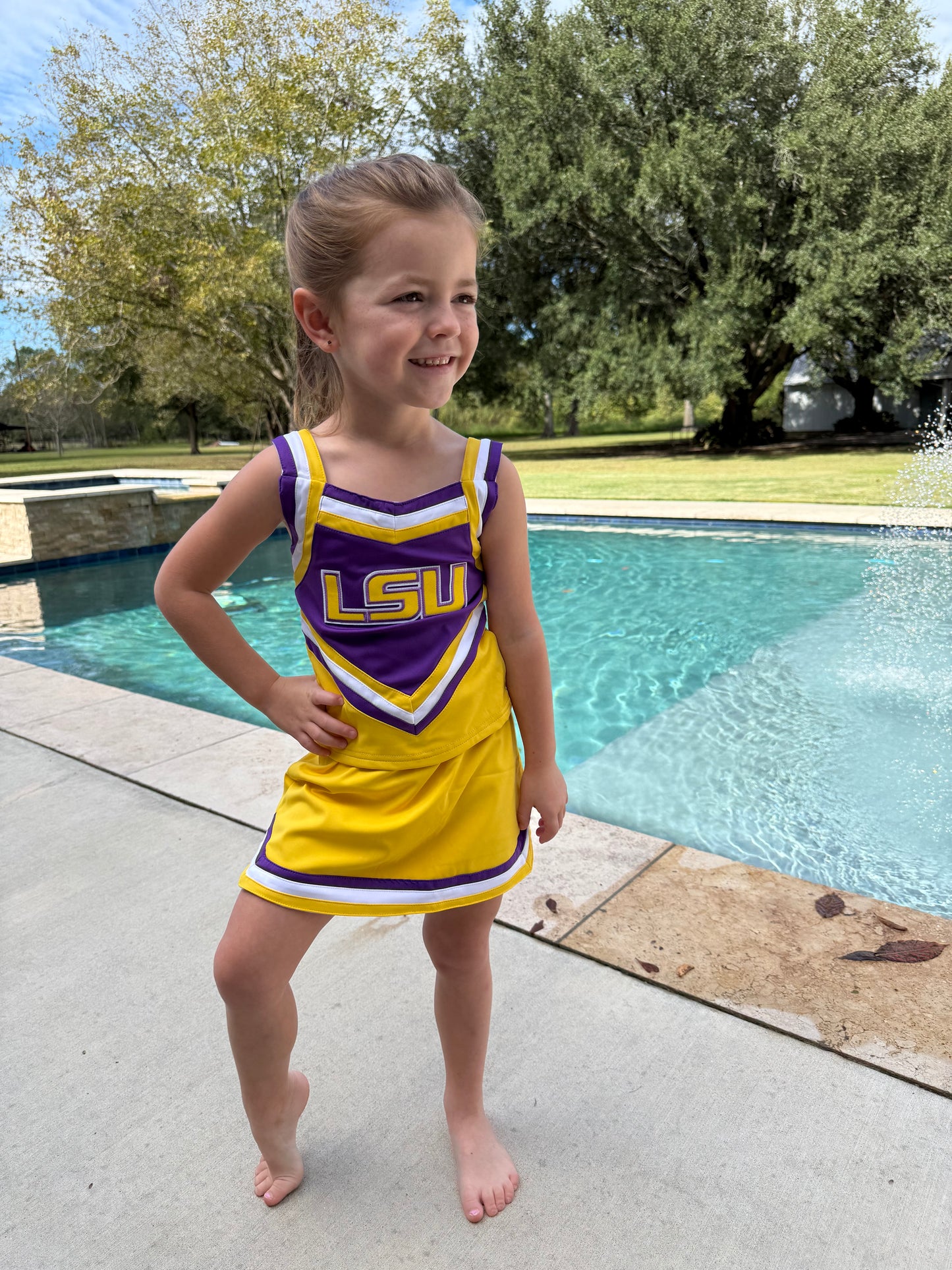 Purple and Gold Cheerleader Set