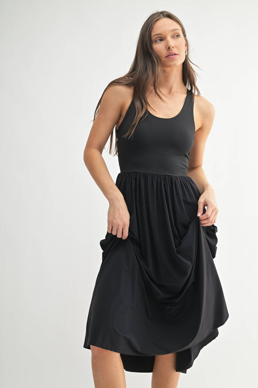 BreezeEase Rib Tank Midi Dress