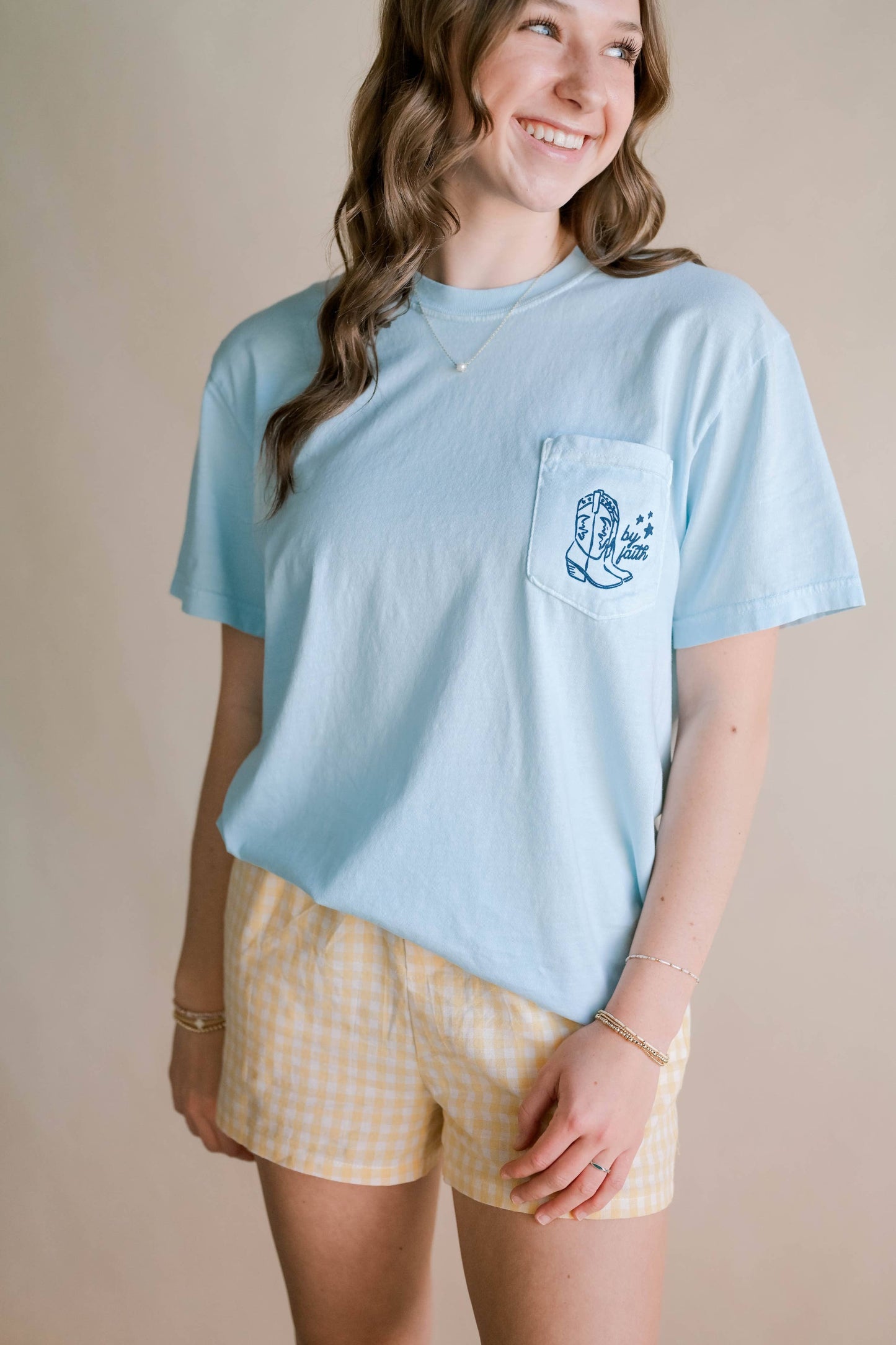 Walk By Faith Tee - Light Blue