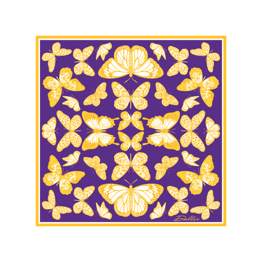 The Mariposa Scarf in Purple & Gold