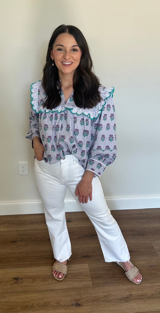 Lavender Floral Top