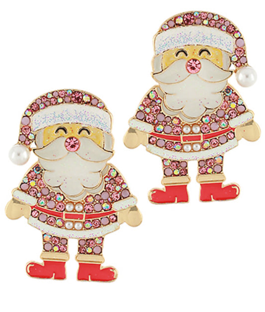 Christmas Santa Glitter Earrings