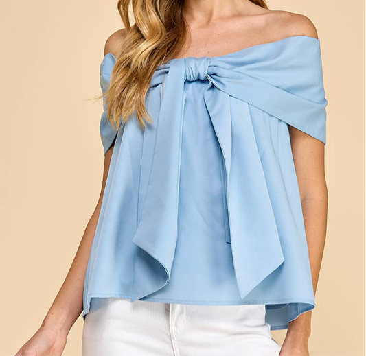 Bow Accented Off The Shoulder Top