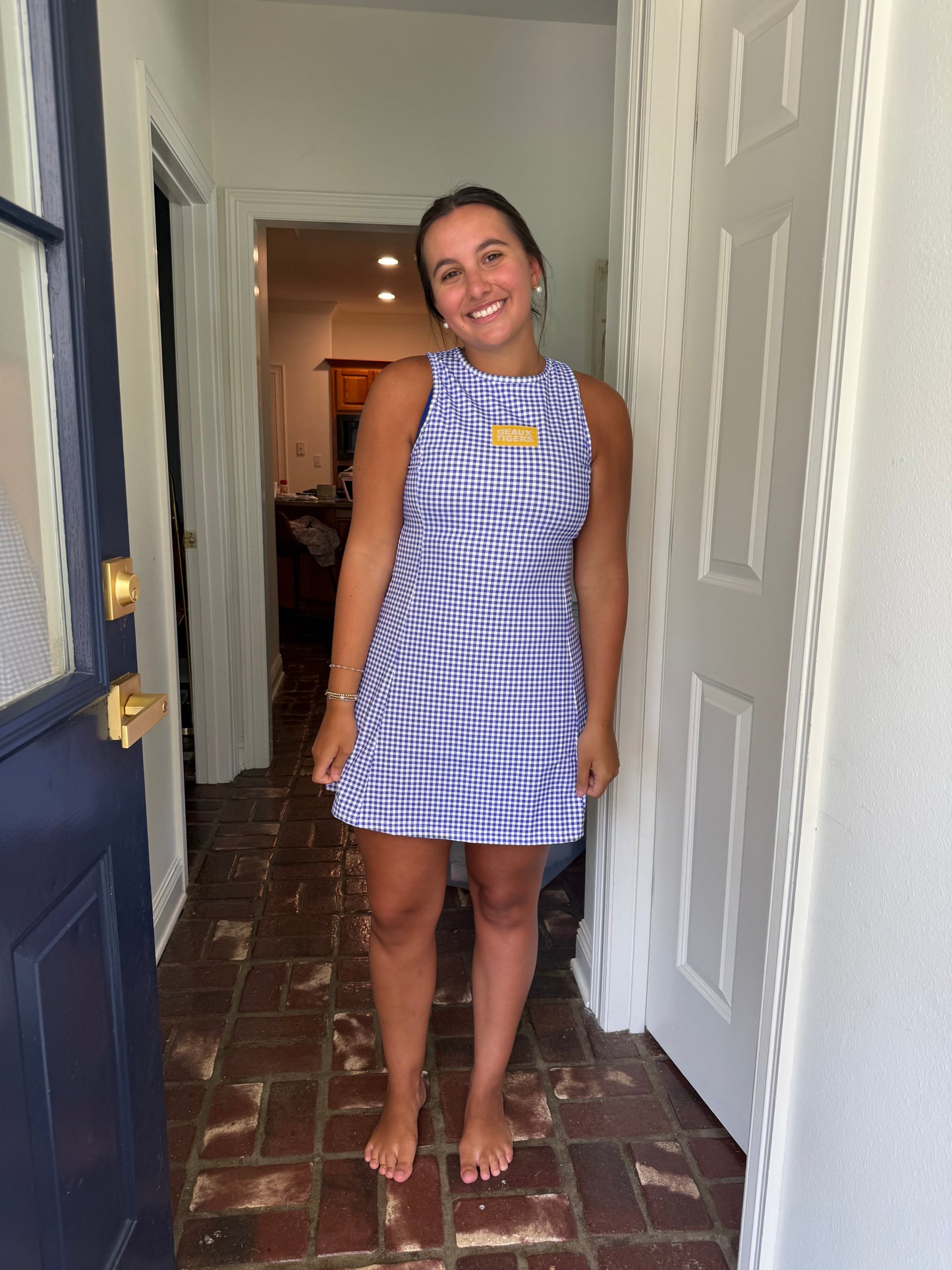 The Grace Gingham GEAUX Tigers Dress