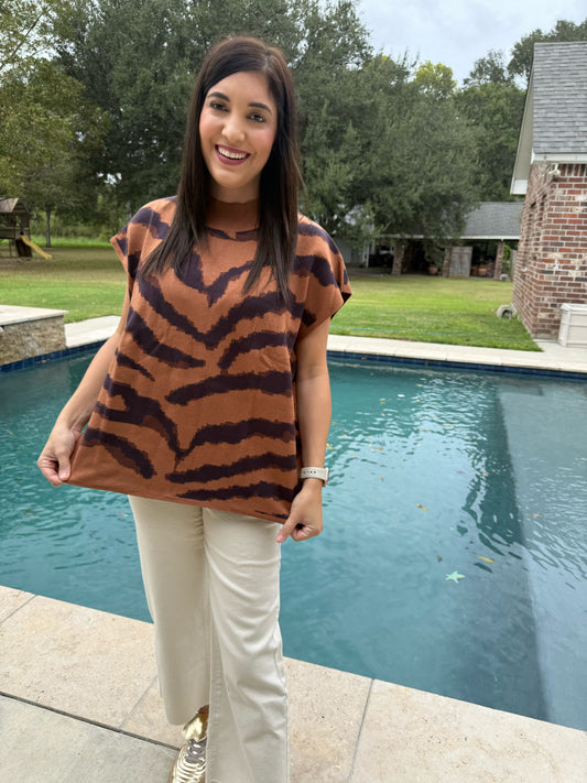 Animal Print Knit Top - Plus size