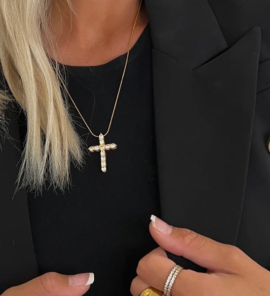 XL Diamond Cross Necklace