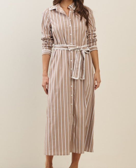 The Savannah Stripe Shirt Dress