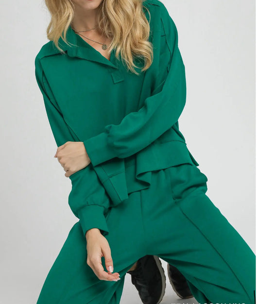 LuxeKnit Exposed Hem Pant Set