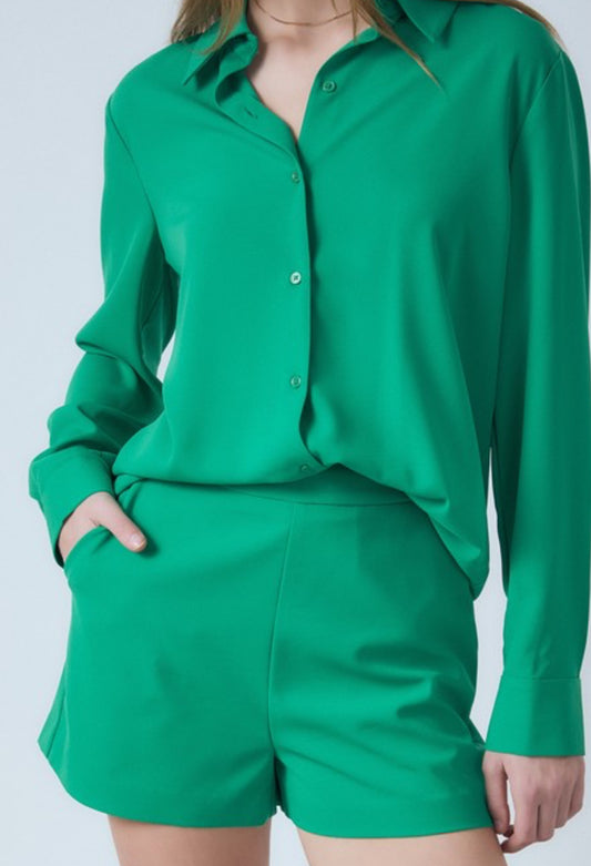 Button Down Top - GREEN