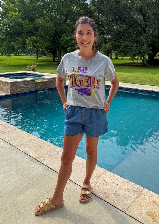 QOS Licensed LSU Megaphone and Icon Tee