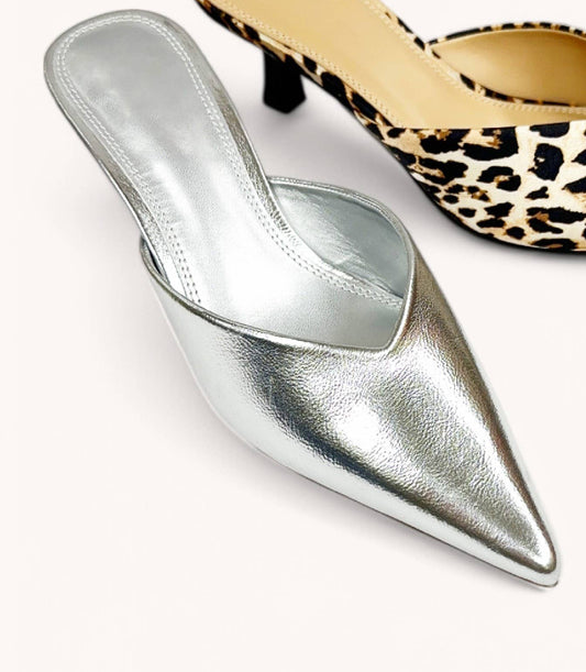 JAVANA V-CUT TOPLINE POINTED-TOE KITTEN HEELS