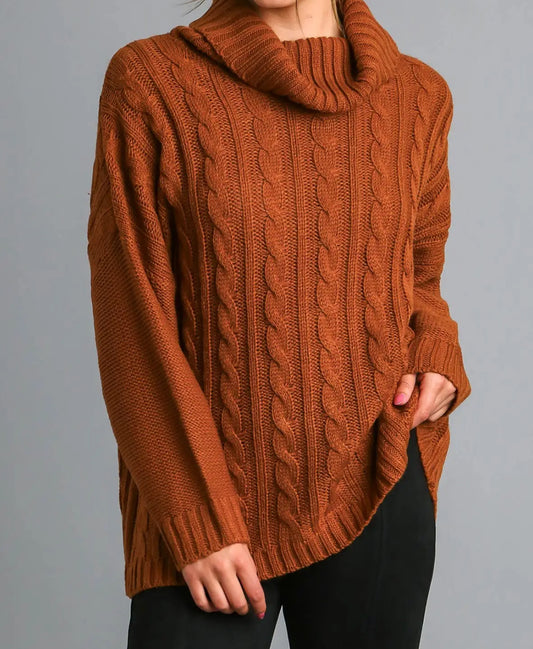 The Autumn Cable Knit Cowl Neck Sweater