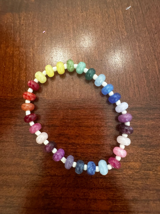 Multi Color Glass Bead Bracelet