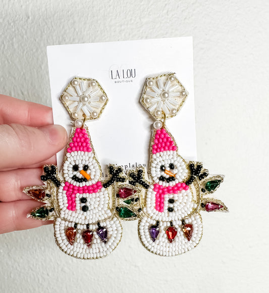 Snowman Drop Earrings