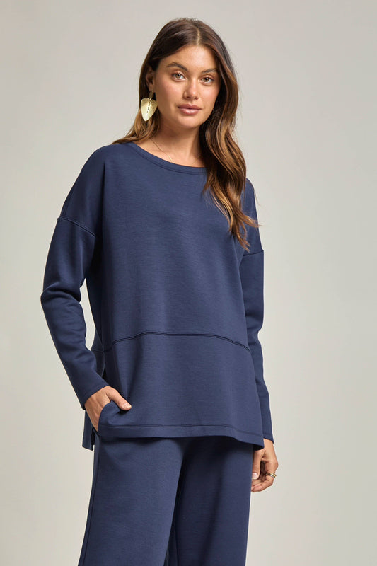 Tunic Top + Straight Pants Travel Modal Set
