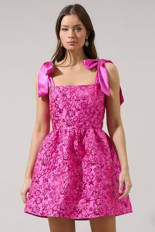 Harrington Jacquard Floral Mini Dress