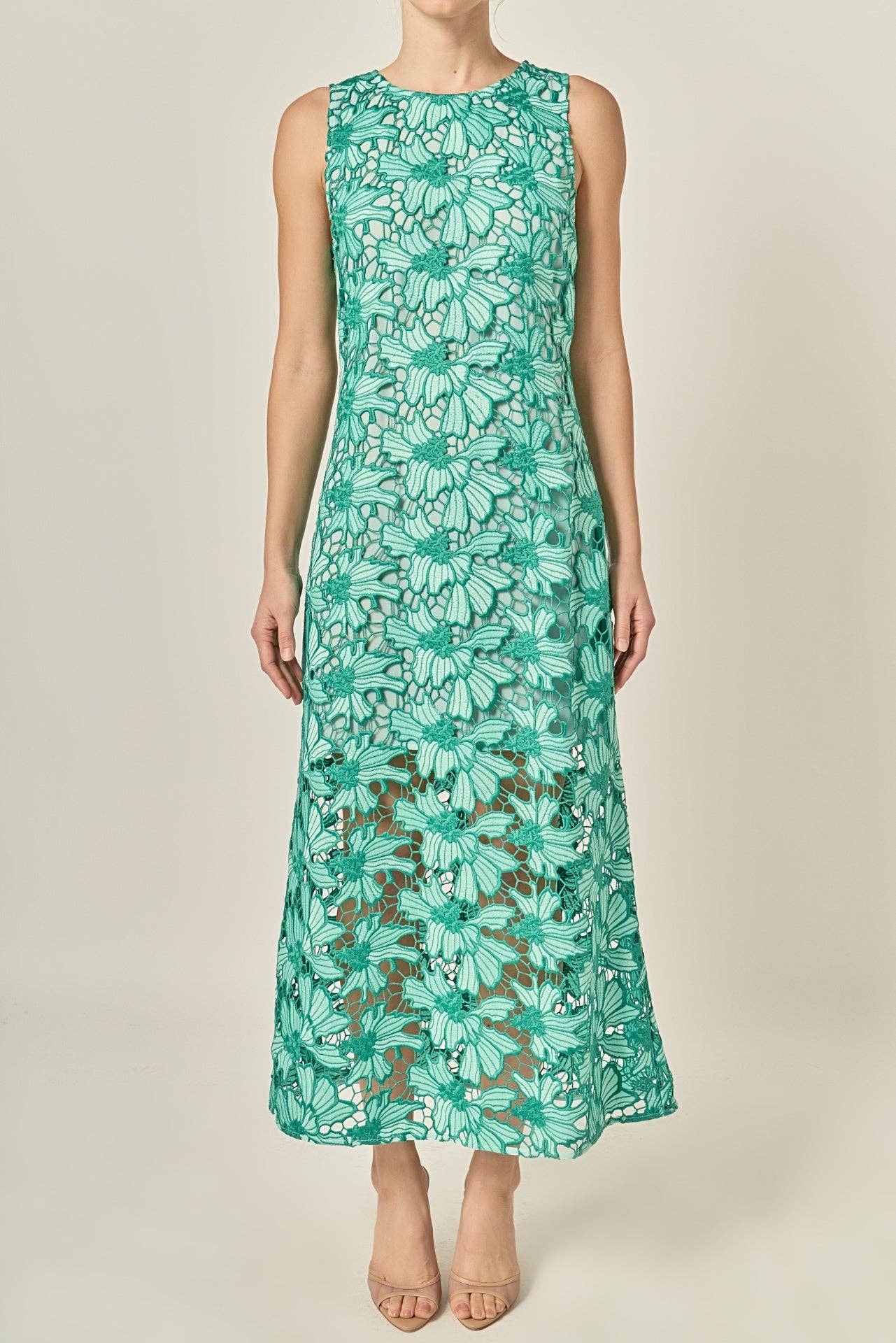 Floral Embroidered Midi Dress