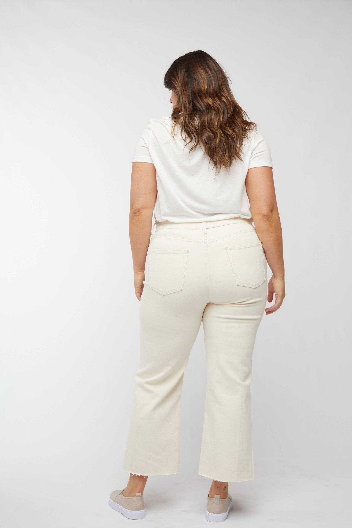 Aberdeen Ankle Crop High Rise Jean, Ecru