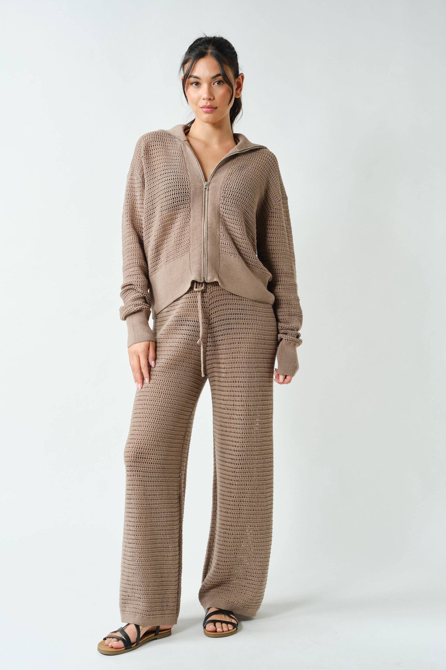 Coastal Crochet Air Mesh Zip-Up