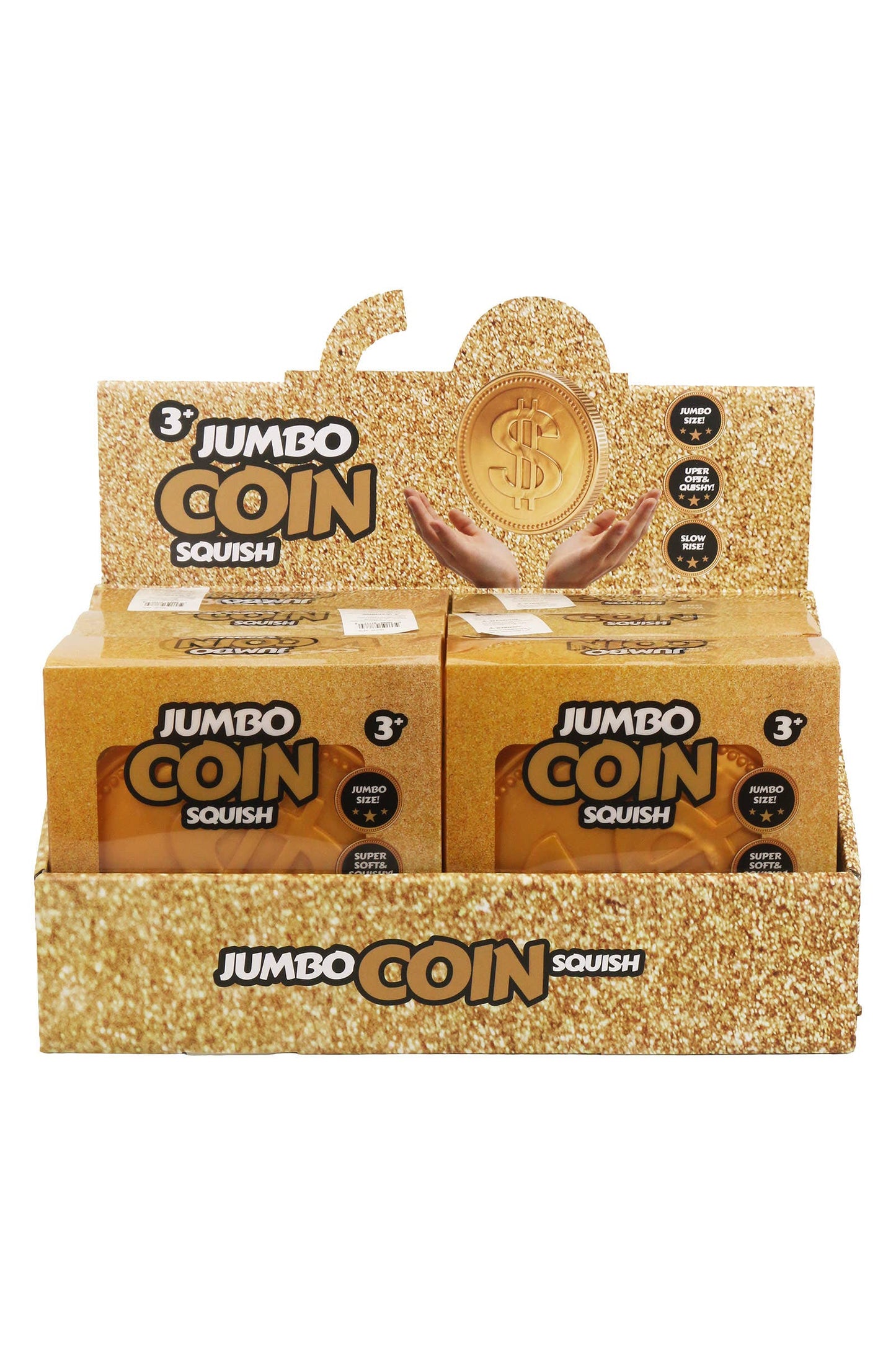JUMBO 5.75 Inch Golden Coin Fluffy Slime Filled Squishy
