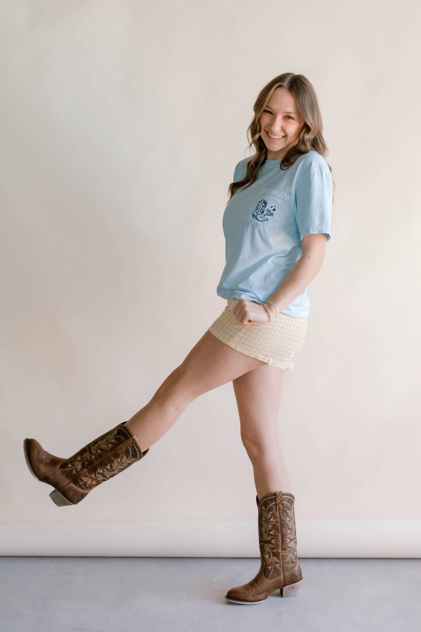 Walk By Faith Tee - Light Blue