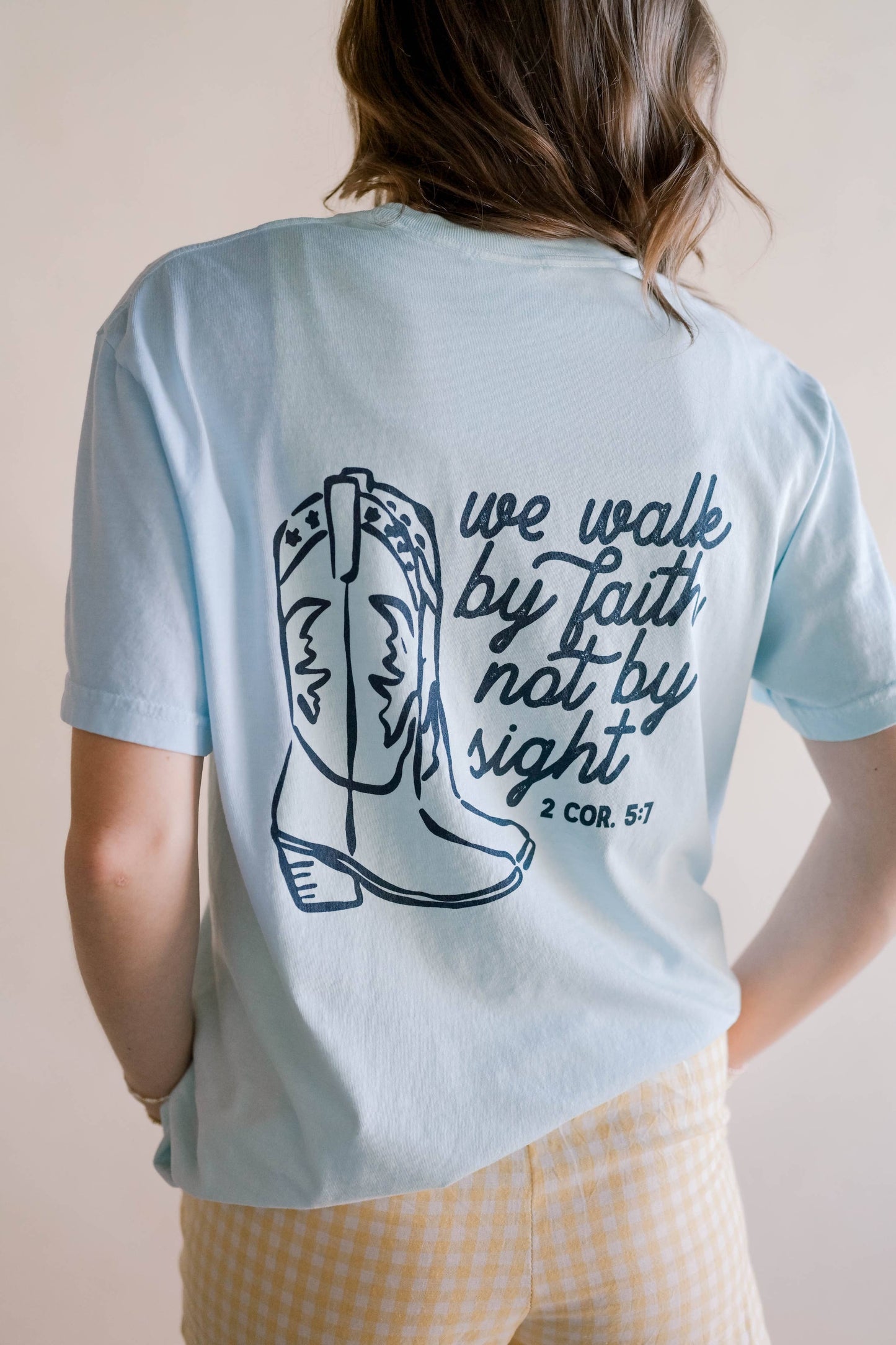 Walk By Faith Tee - Light Blue