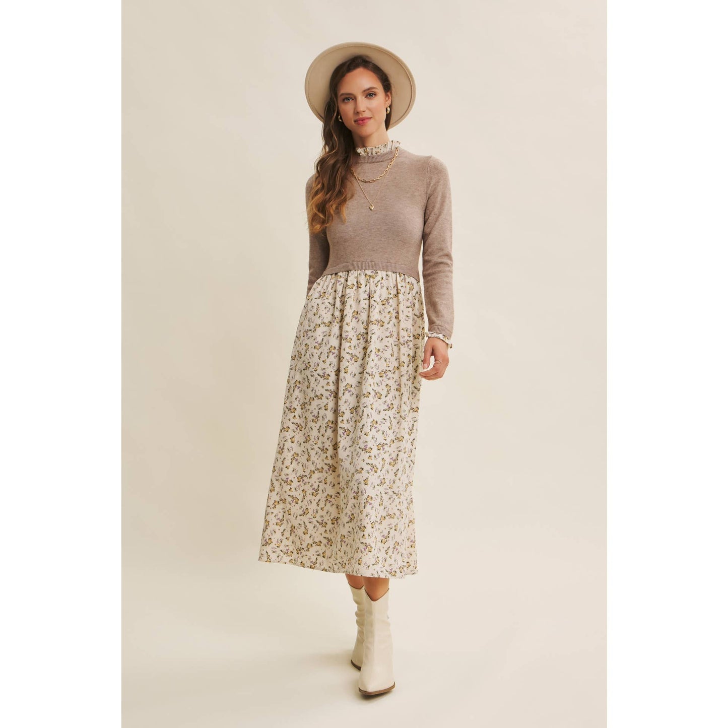 SWEET AND SOFT TO TOUCH RUFFLED TWOFER SWEATER DRESS