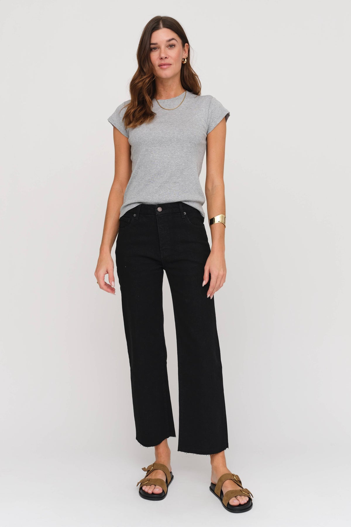 Aberdeen Ankle Crop High Rise Jean, Black