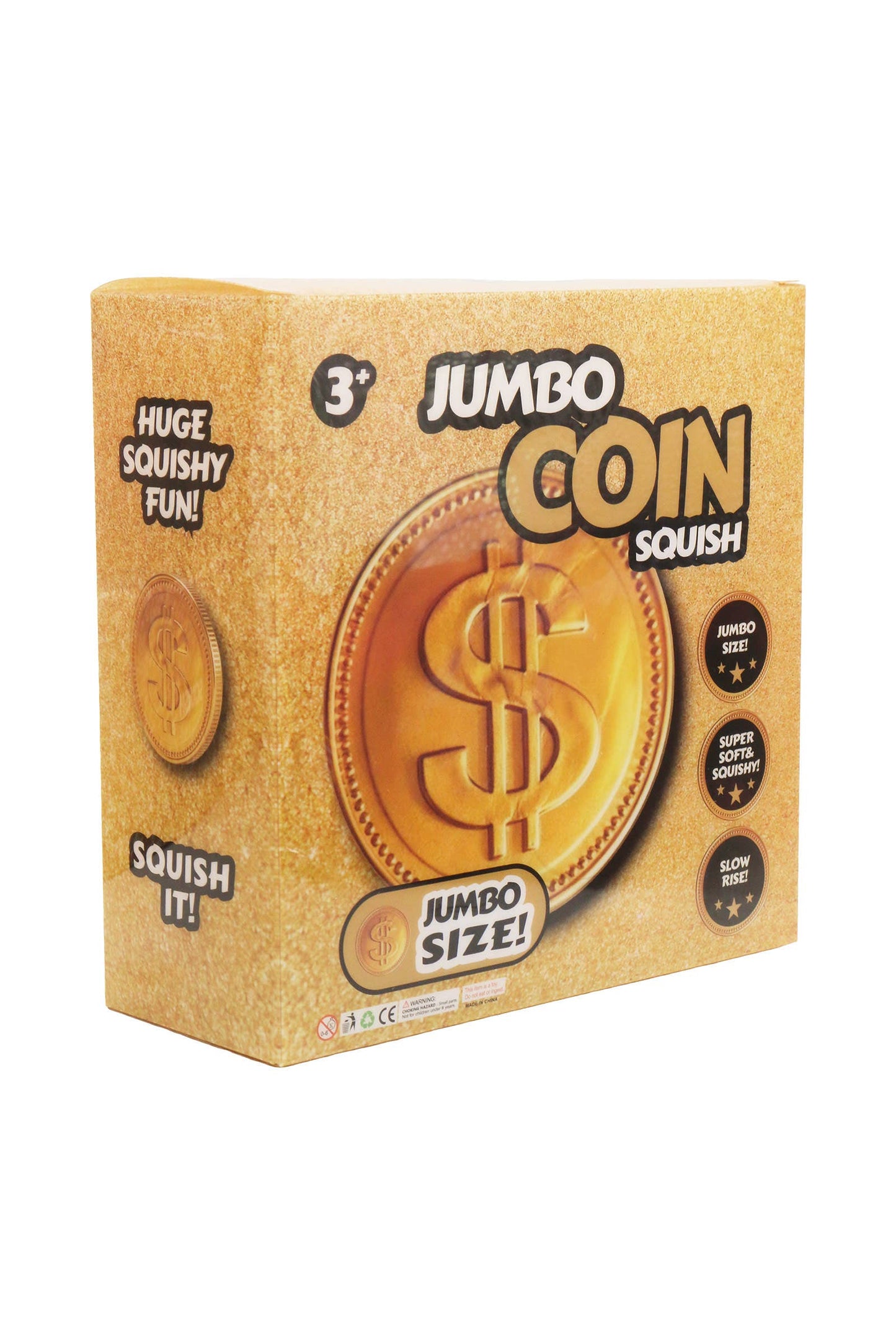 JUMBO 5.75 Inch Golden Coin Fluffy Slime Filled Squishy
