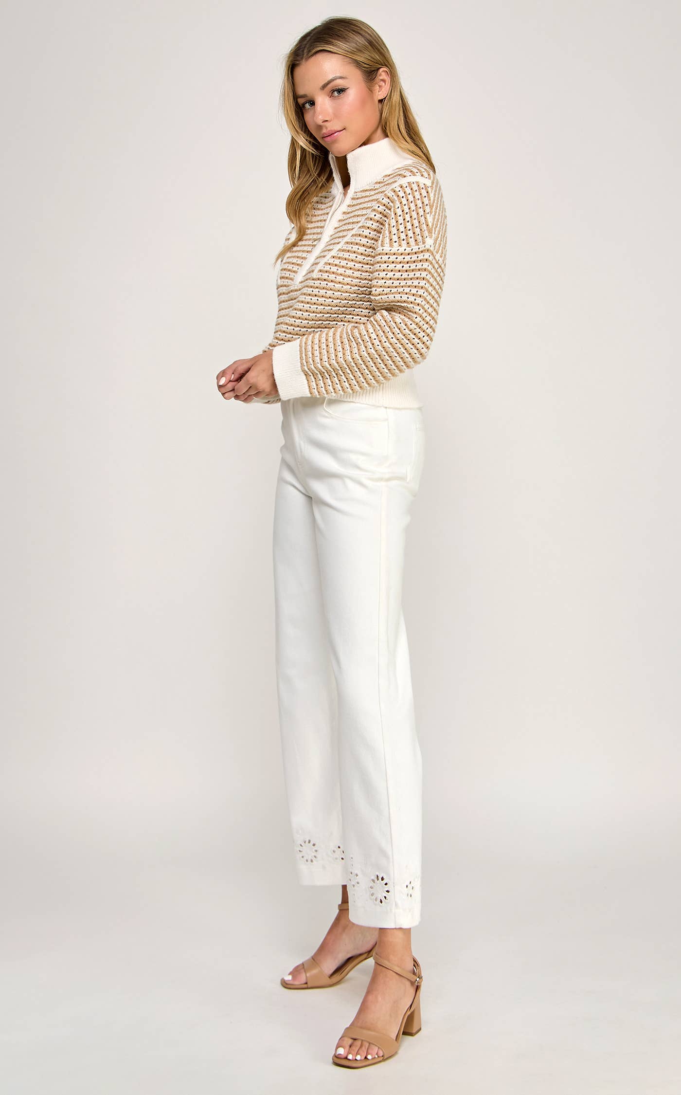 Golden Hour Stripe Half-Zip Sweater