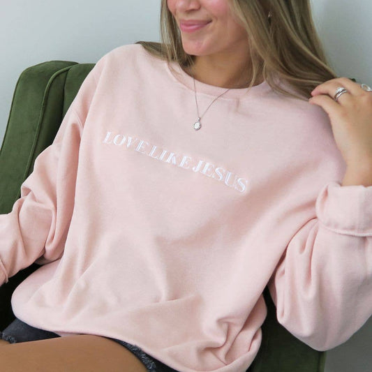 LOVE LIKE JESUS Embroidered Sweatshirt