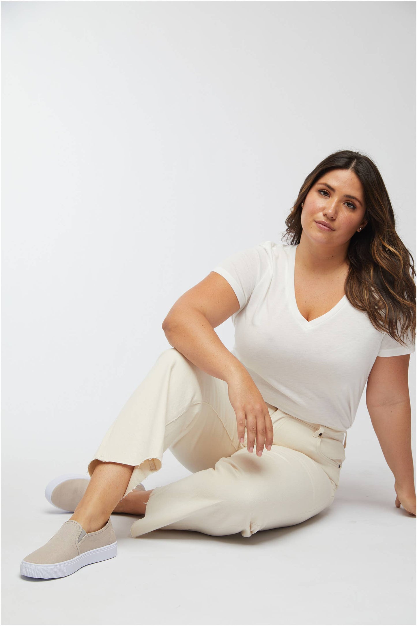 Aberdeen Ankle Crop High Rise Jean, Ecru