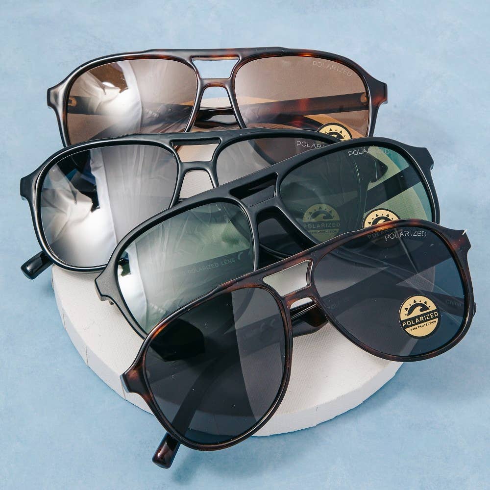 Oversized Polarized Aviator Sunglasses Set