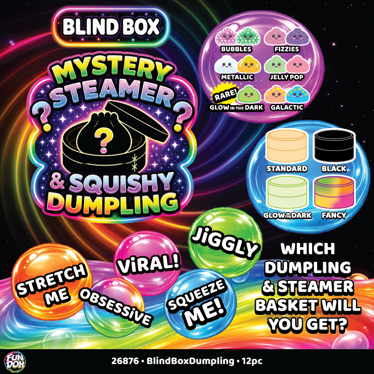 Fun Doh BLIND BOX Squishy Steamer Dumpling VIRAL- 12/Display