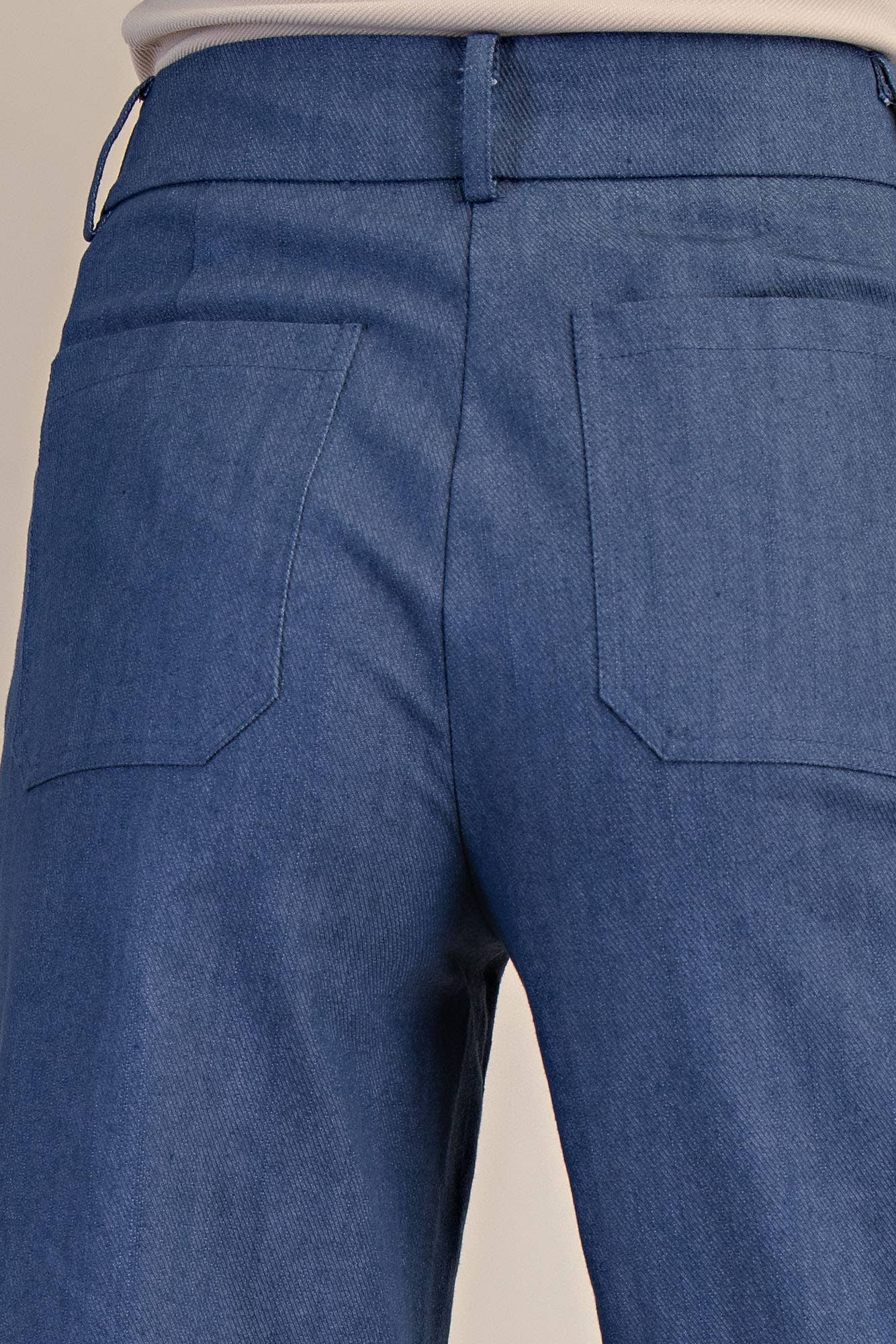 High Rise Front Pocket Wide Jeans