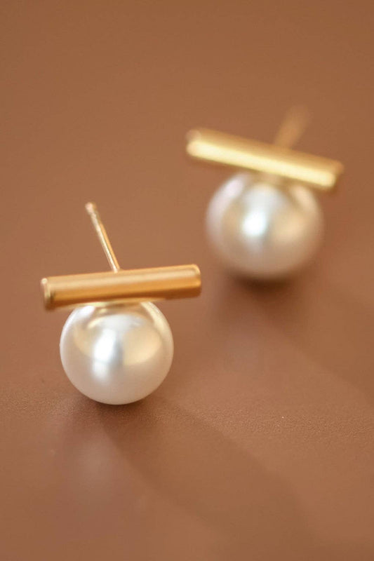 The Harper Pearl and Bar Earrings