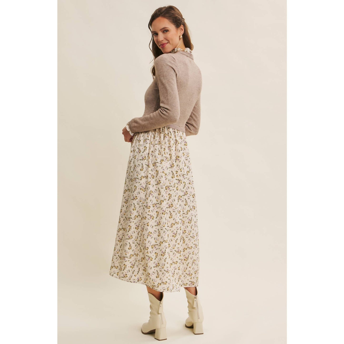 SWEET AND SOFT TO TOUCH RUFFLED TWOFER SWEATER DRESS